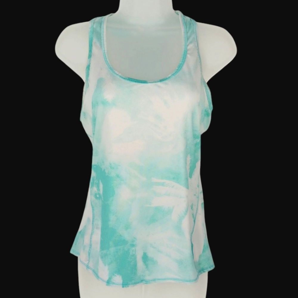 ATHLETA Racerback Tank Top Light Seafoam Greenish Blue Tie Dye Size XS